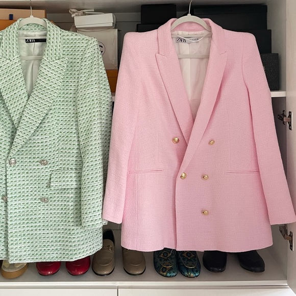 Zara Jackets & Coats Zara Pink Buttoned Blazer Poshmark